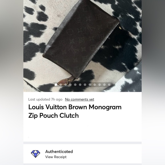 Louis Vuitton Brown Monogram Zip Pouch Clutch - Picture 16 of 16